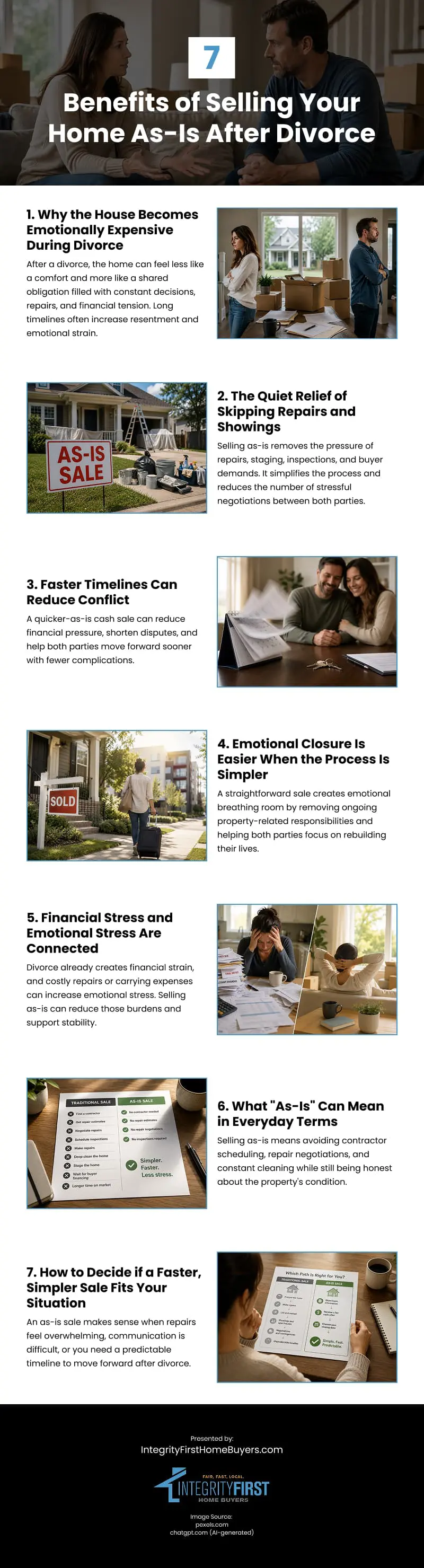 7 Benefits of Selling Your Home As-Is After Divorce Infographic 7 Benefits of Selling Your Home As-Is After Divorce Infographic