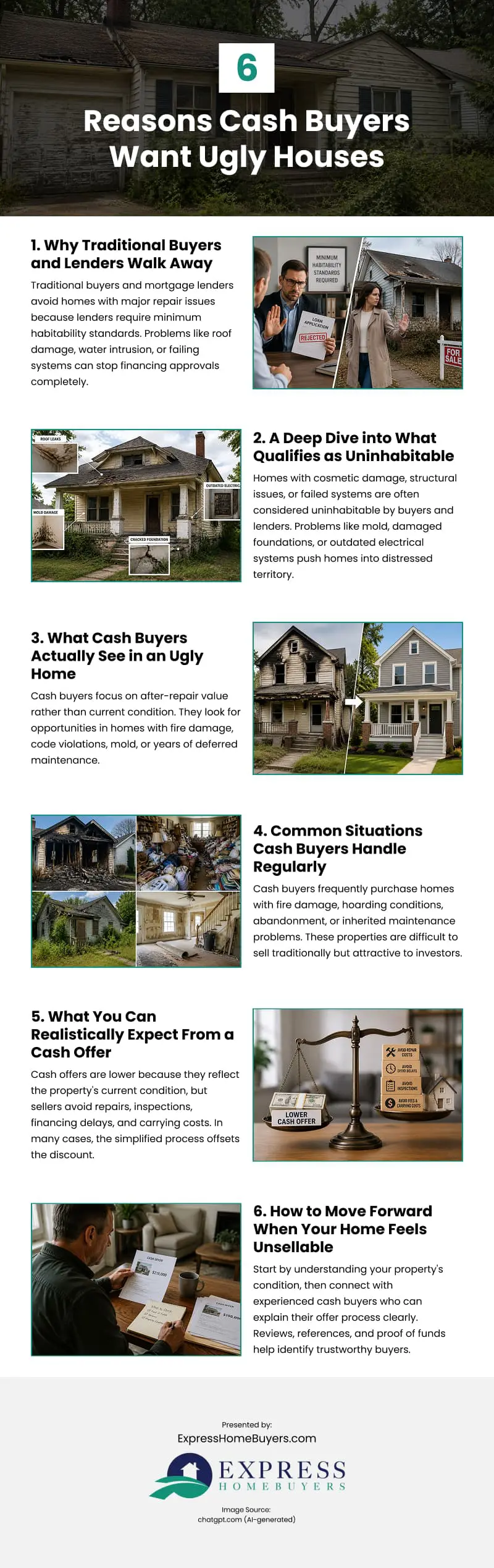 6 Reasons Cash Buyers Want Ugly Houses Infographic 6 Reasons Cash Buyers Want Ugly Houses Infographic