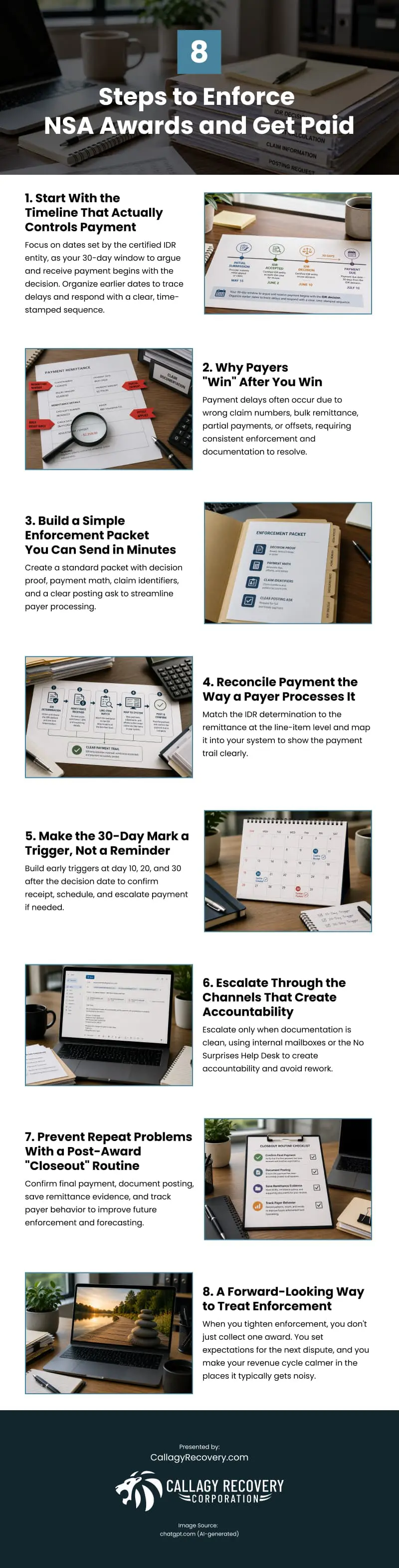 8 Steps to Enforce NSA Awards and Get Paid Infographic 8 Steps to Enforce NSA Awards and Get Paid Infographic