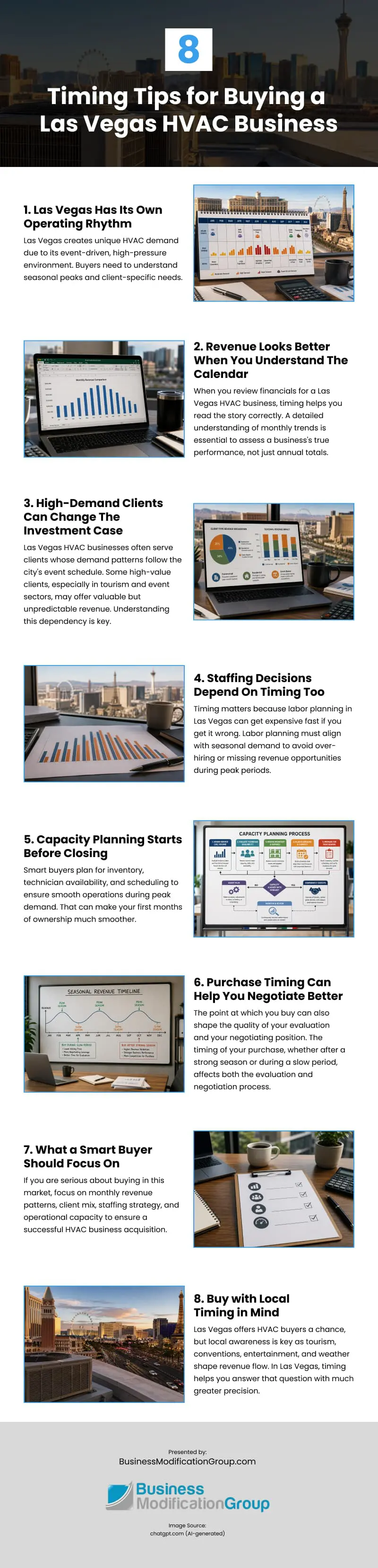 8 Timing Tips for Buying a Las Vegas HVAC Business Infographic