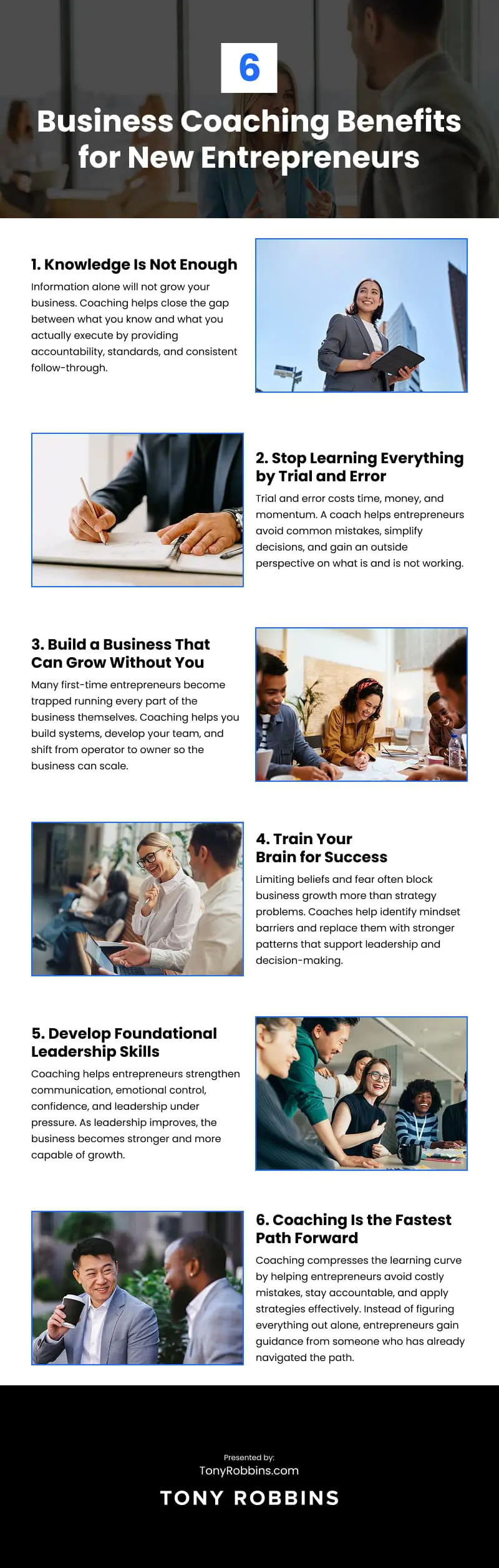 6 Business Coaching Benefits for New Entrepreneurs Infographic 6 Business Coaching Benefits for New Entrepreneurs Infographic