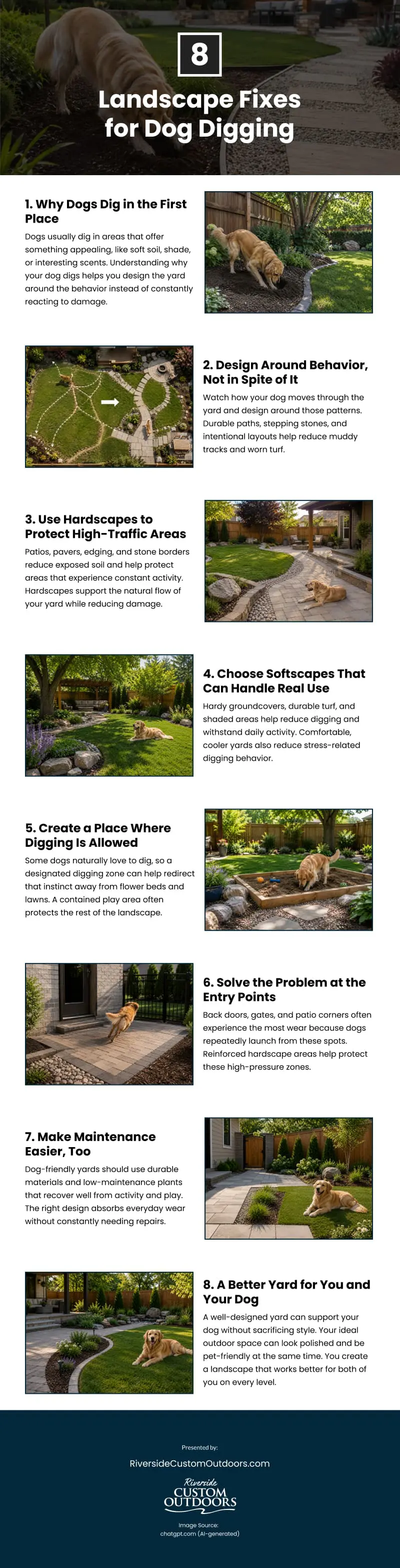 8 Landscape Fixes for Dog Digging Infographic 8 Landscape Fixes for Dog Digging Infographic