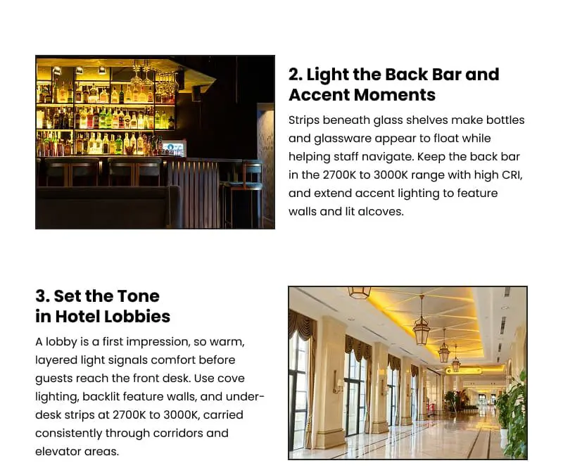 4 LED Strip Lighting Upgrades for Hospitality Spaces