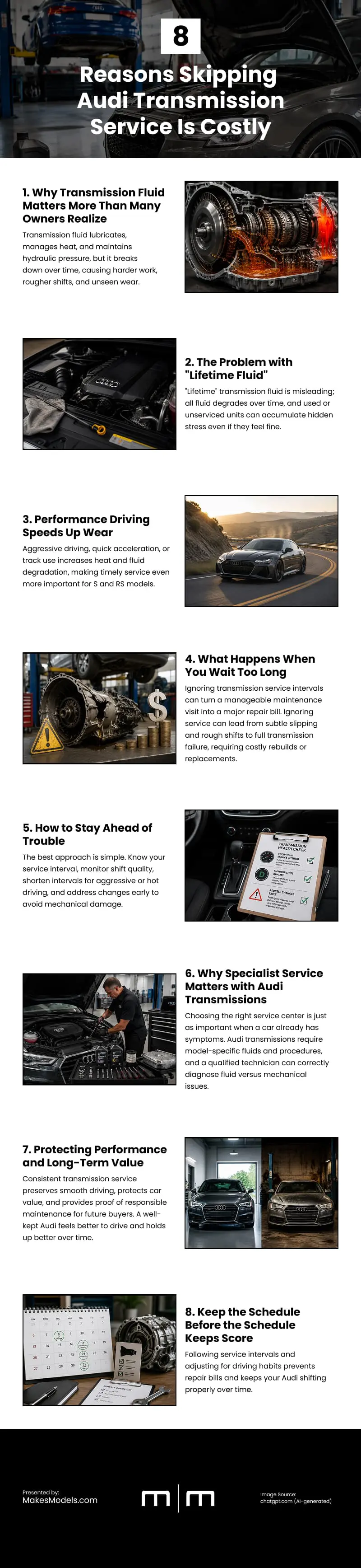 8 Reasons Skipping Audi Transmission Service Is Costly Infographic