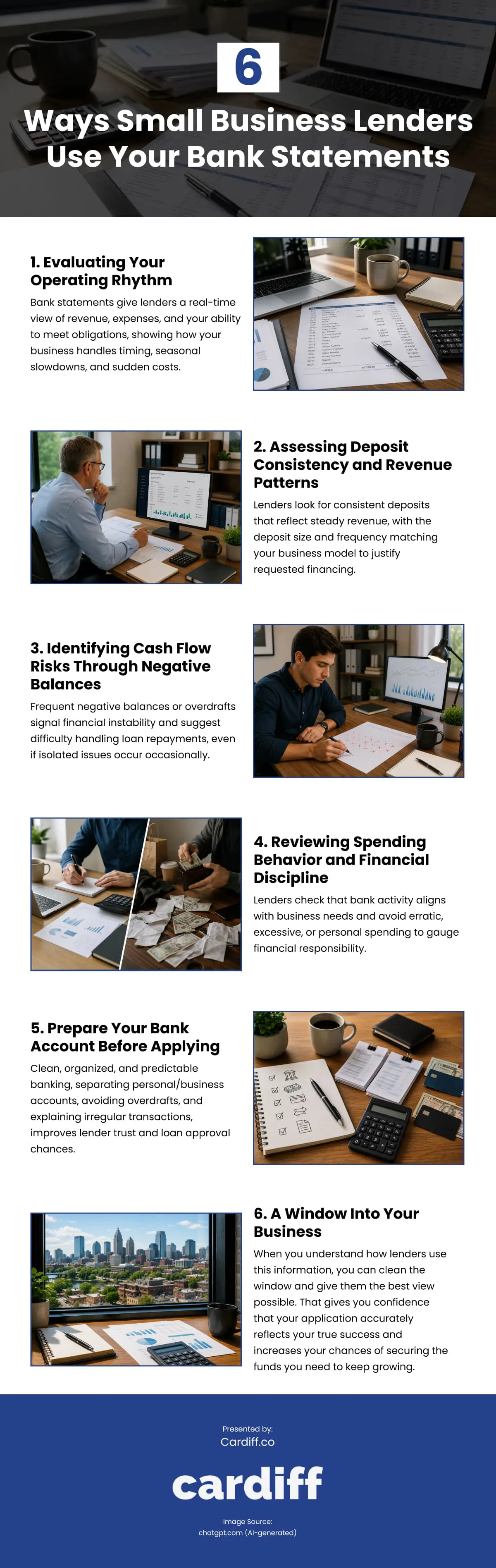 6 Ways Small Business Lenders Use Your Bank Statements Infographic 6 Ways Small Business Lenders Use Your Bank Statements Infographic