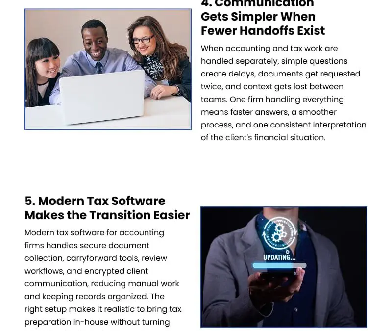8 Benefits of Offering In-House Tax Prep Services