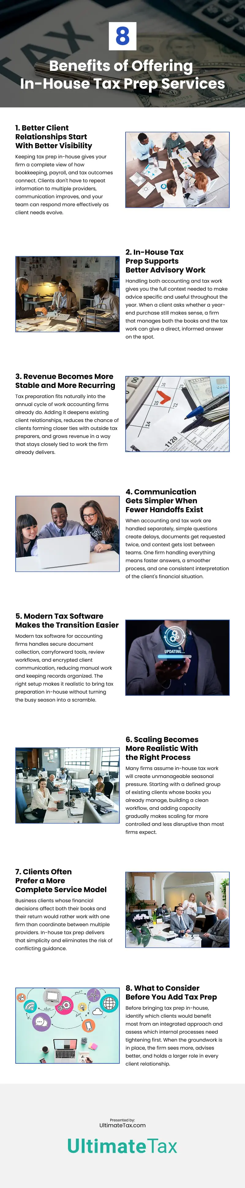 8 Benefits of Offering In-House Tax Prep Services Infographic 8 Benefits of Offering In-House Tax Prep Services Infographic