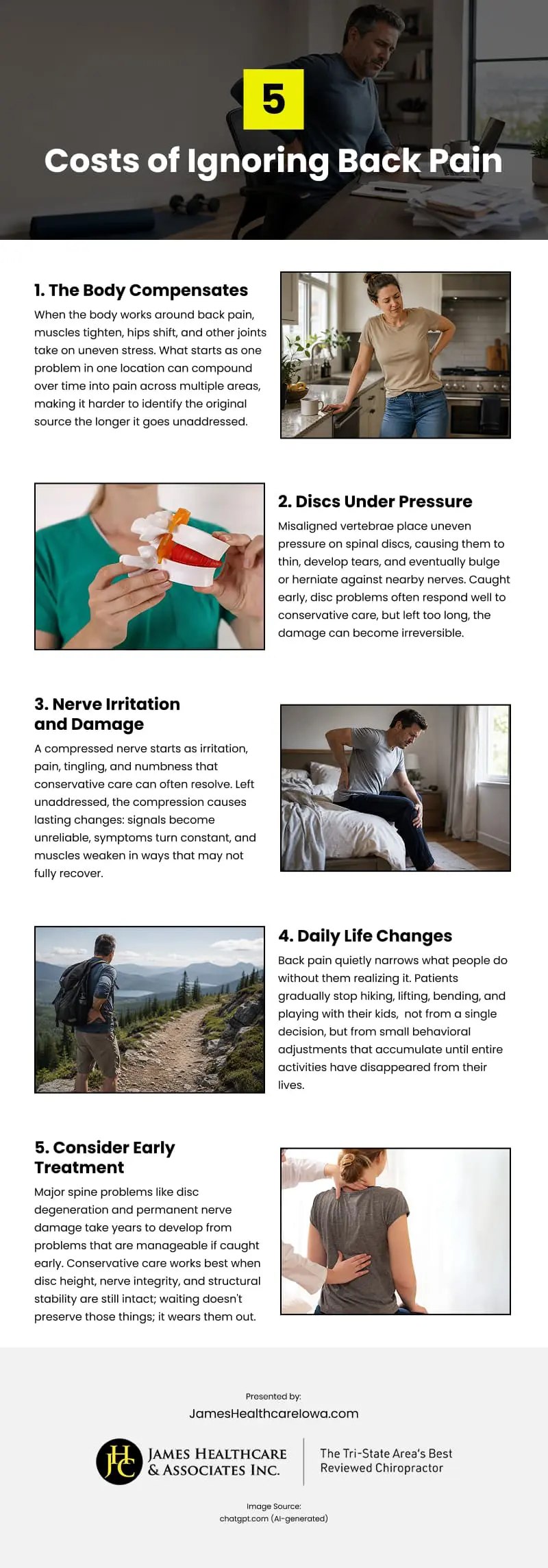 5 Costs of Ignoring Back Pain Infographic