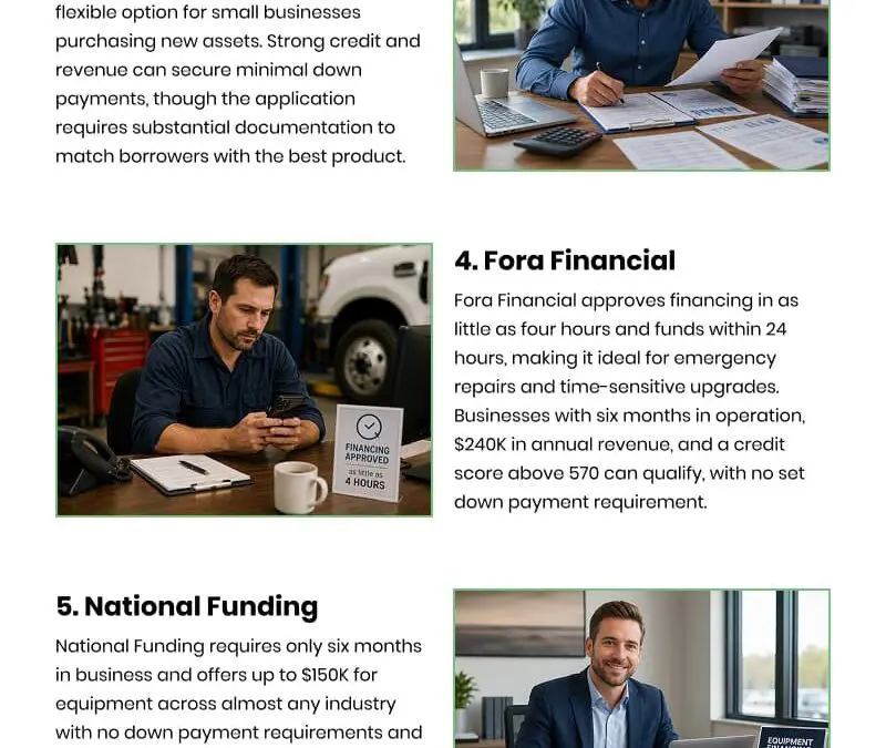 7 Equipment Financing Companies with Low Down Payments