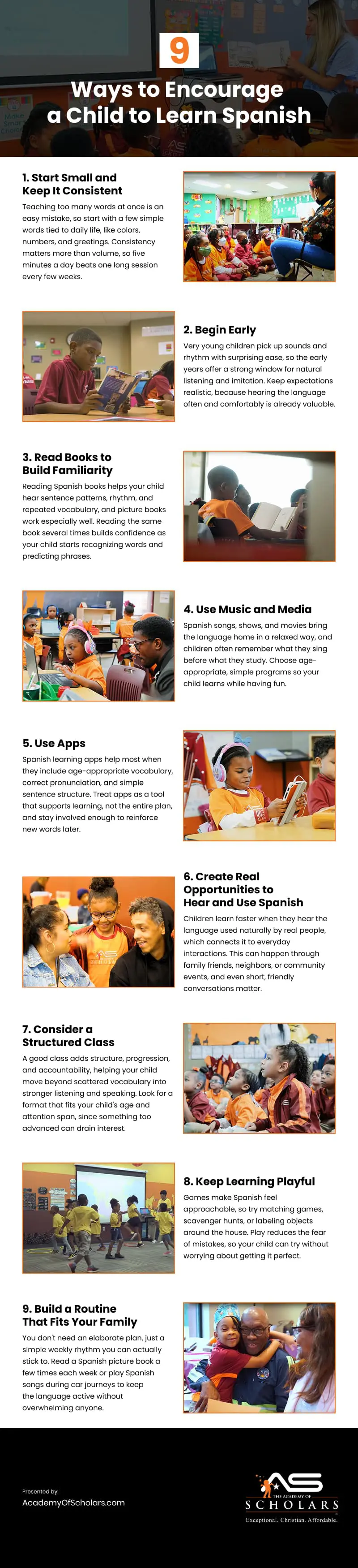 9 Ways to Encourage a Child to Learn Spanish Infographic 9 Ways to Encourage a Child to Learn Spanish Infographic