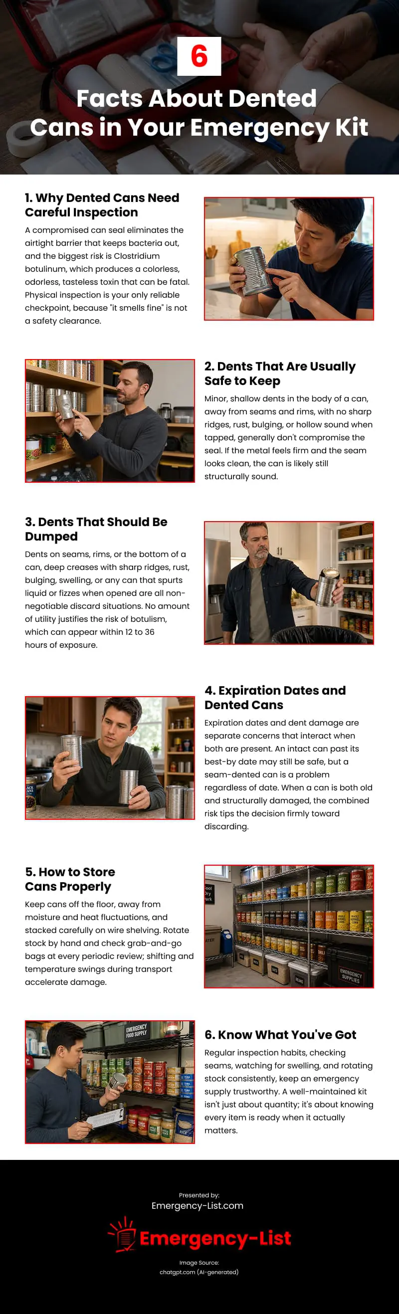 6 Facts About Dented Cans in Your Emergency Kit Infographic