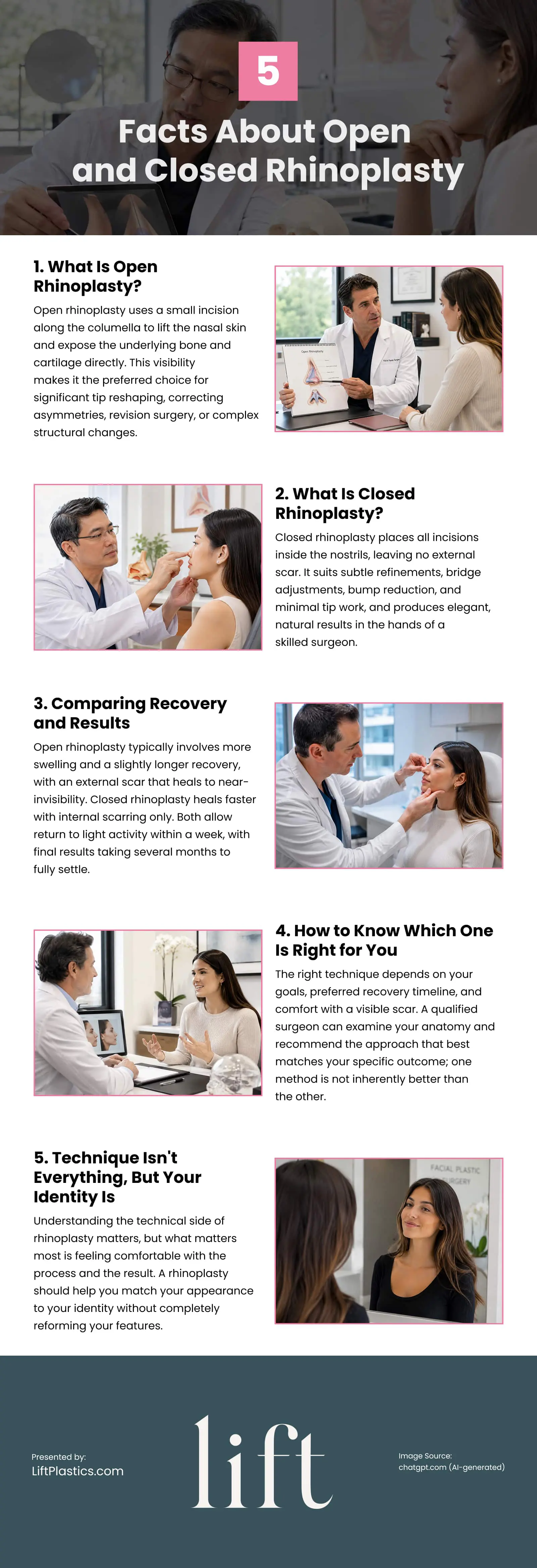 5 Facts About Open and Closed Rhinoplasty Infographic 5 Facts About Open and Closed Rhinoplasty Infographic