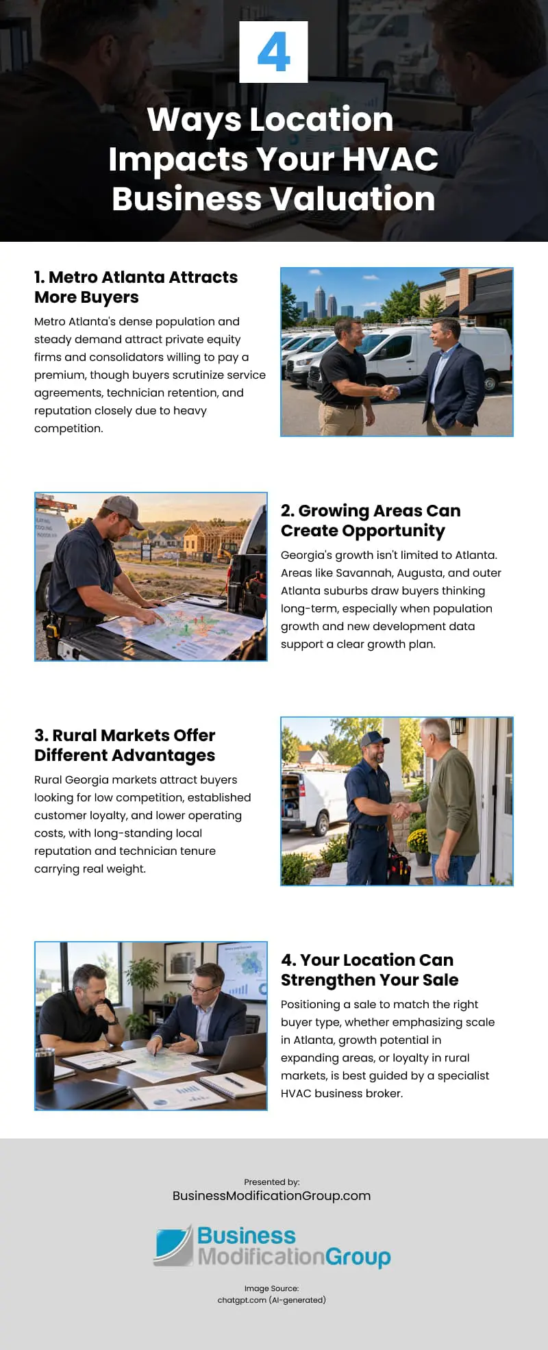 4 Ways Location Impacts Your HVAC Business Valuation 4 Ways Location Impacts Your HVAC Business Valuation Infographic