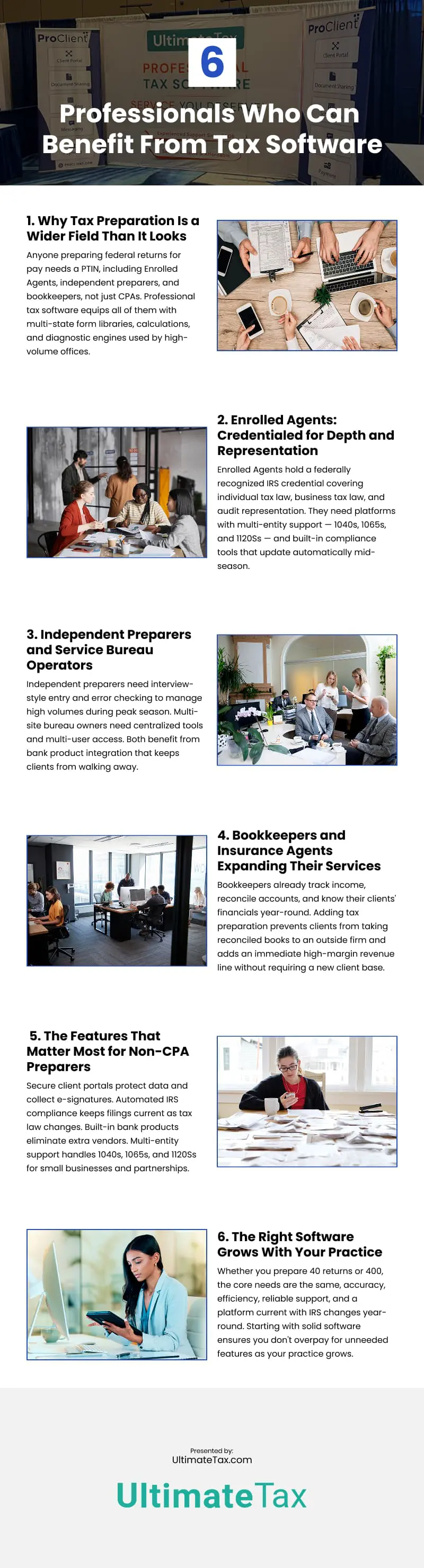 6 Professionals Who Can Benefit From Tax Software Infographic 6 Professionals Who Can Benefit From Tax Software Infographic