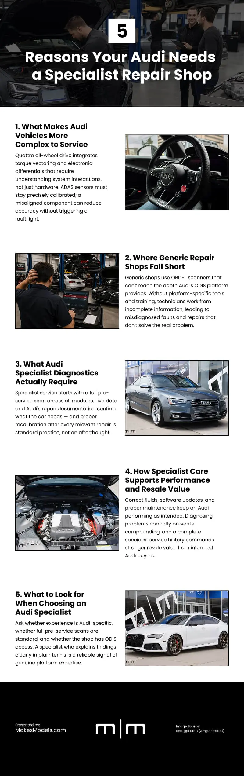 5 Reasons Your Audi Needs a Specialist Repair Shop Infographic 5 Reasons Your Audi Needs a Specialist Repair Shop Infographic