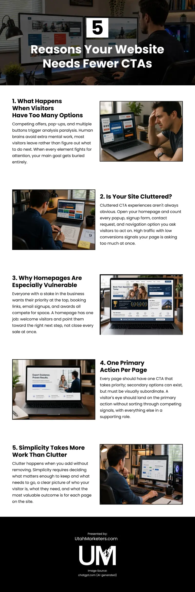 5 Reasons Your Website Needs Fewer CTAs Infographic