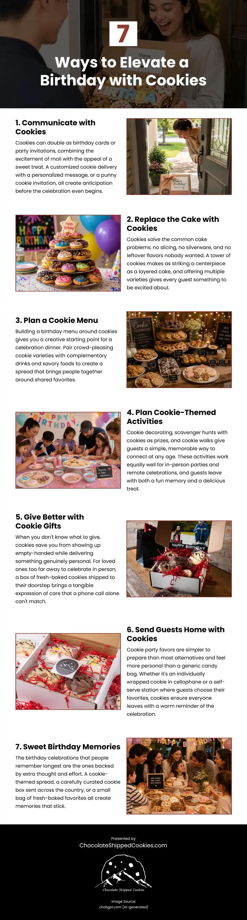 7 Ways to Elevate a Birthday with Cookies Infographic 7 Ways to Elevate a Birthday with Cookies Infographic