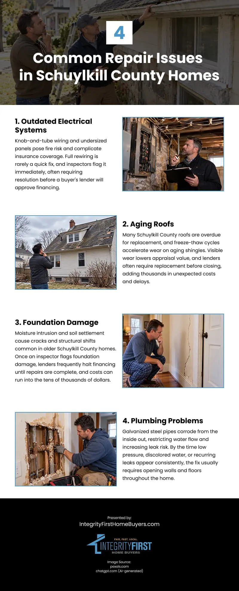 4 Common Repair Issues in Schuylkill County Homes Infographic