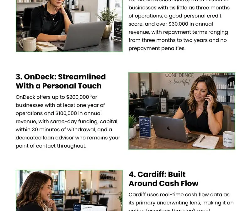5 Credit Lines for Beauty Salon Owners