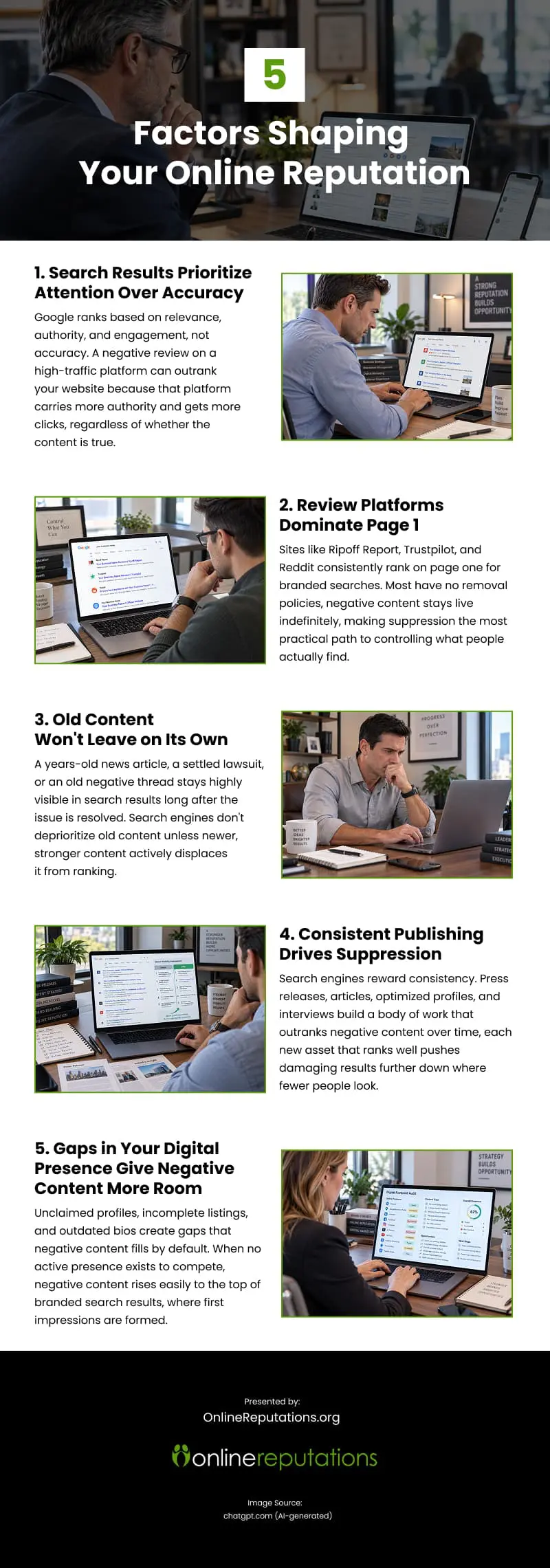 5 Factors Shaping Your Online Reputation Infographic