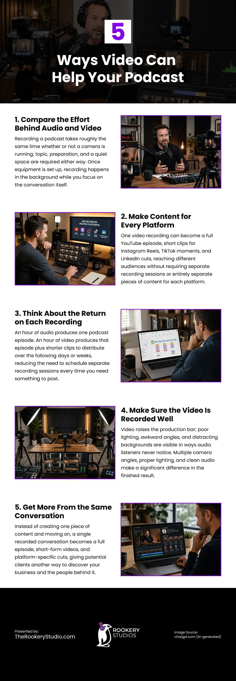 5 Ways Video Can Help Your Podcast Infographic 5 Ways Video Can Help Your Podcast Infographic