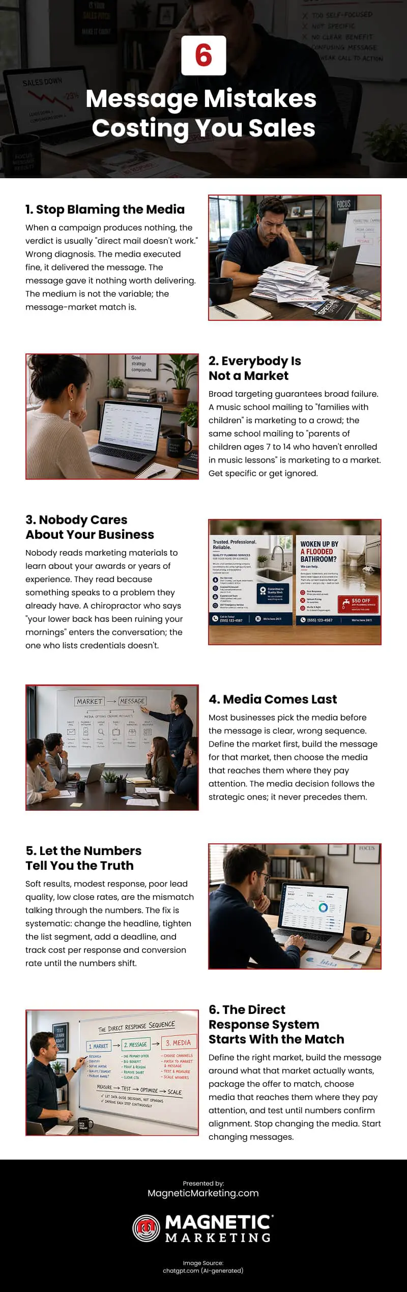 6 Message Mistakes Costing You Sales Infographic 6 Message Mistakes Costing You Sales Infographic