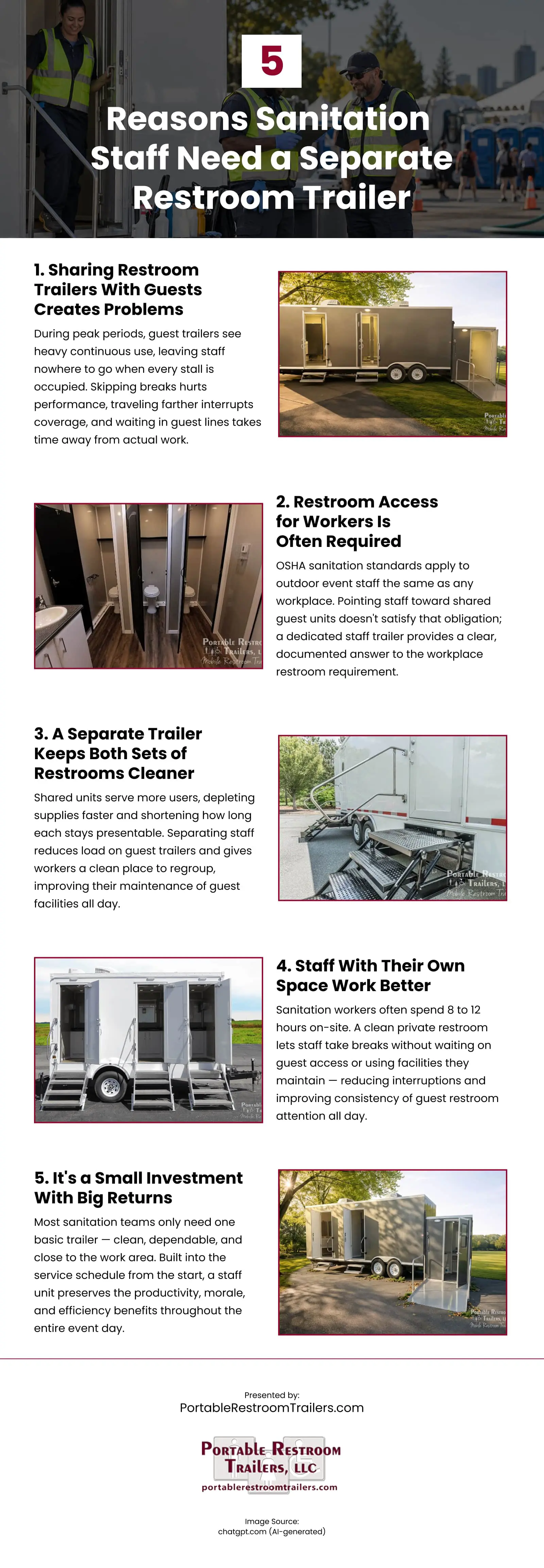 5 Reasons Sanitation Staff Need a Separate Restroom Trailer Infographic 5 Reasons Sanitation Staff Need a Separate Restroom Trailer Infographic