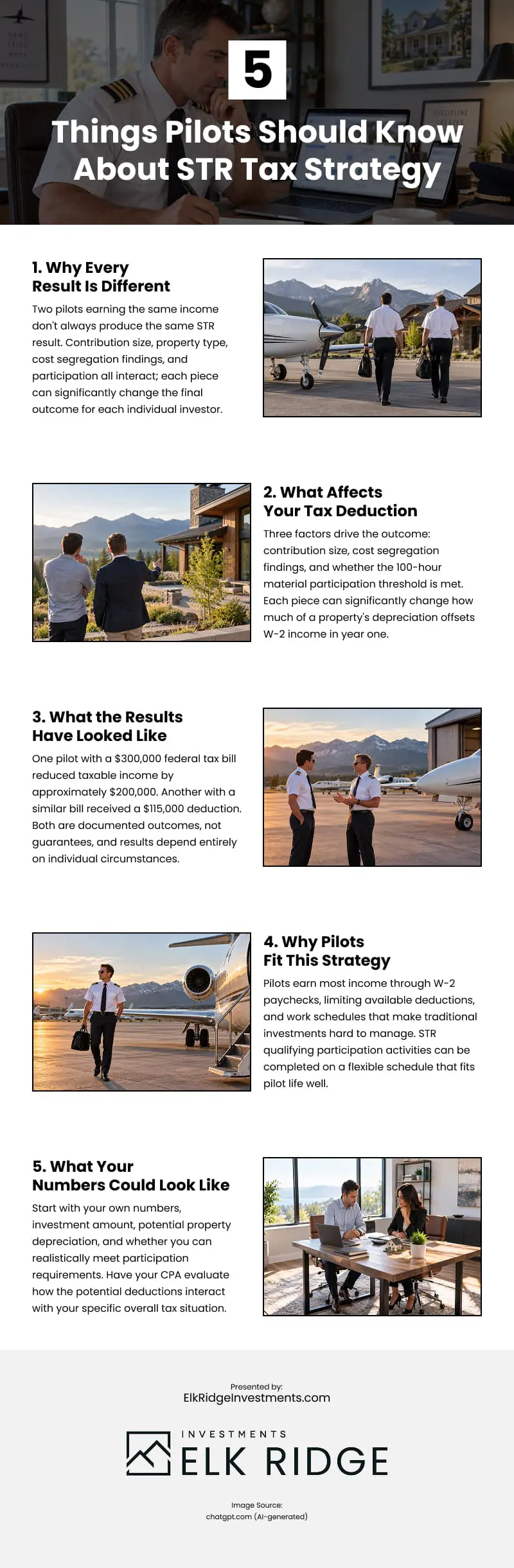 5 Things Pilots Should Know About STR Tax Strategy Infographic