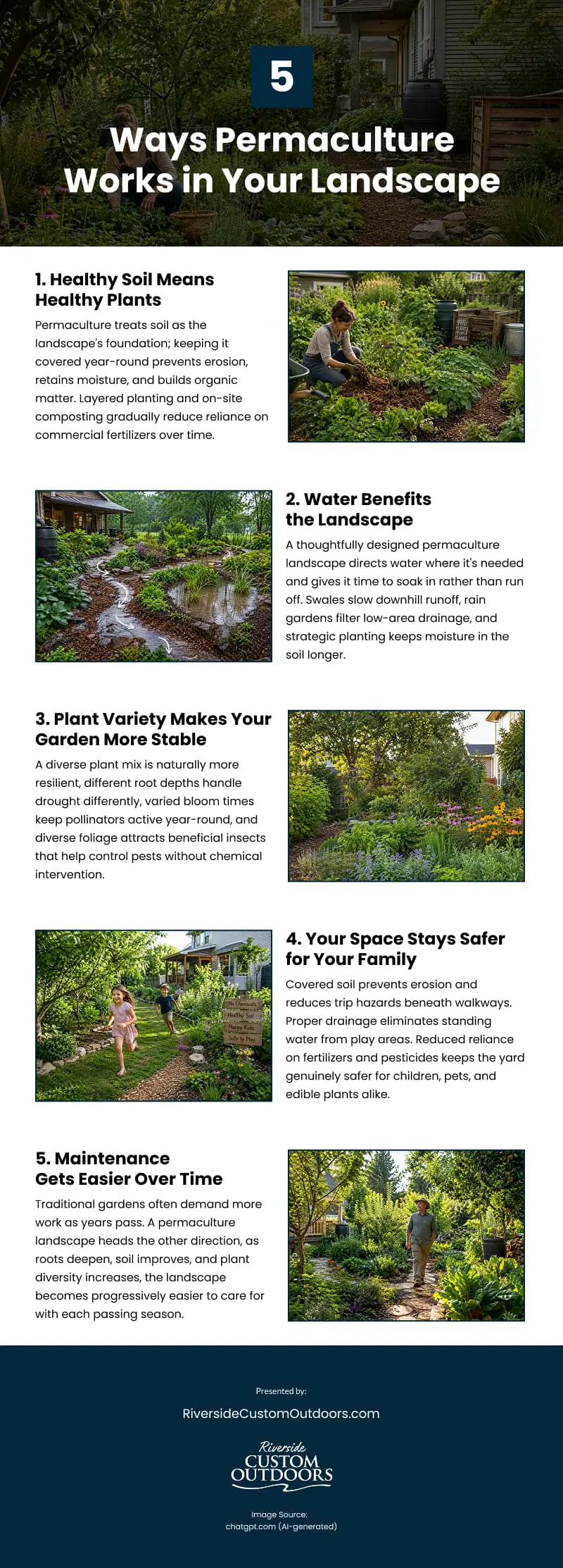 5 Ways Permaculture Works in Your Landscape Infographic 5 Ways Permaculture Works in Your Landscape Infographic