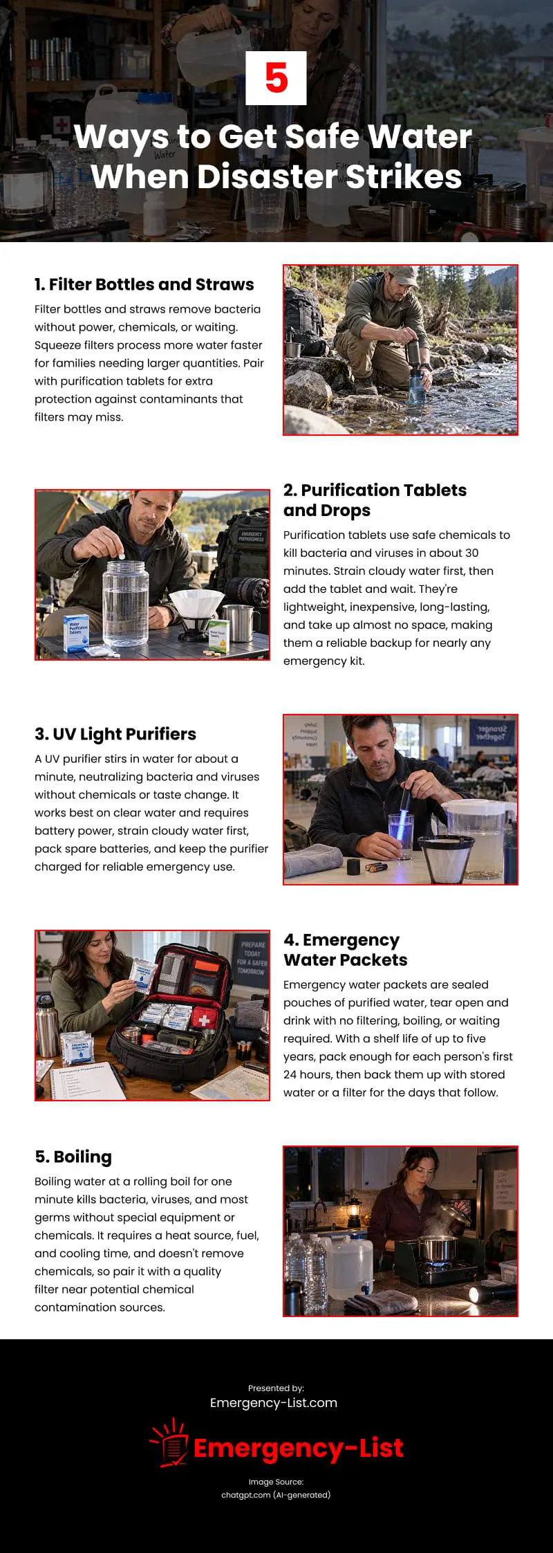5 Ways to Get Safe Water When Disaster Strikes Infographic