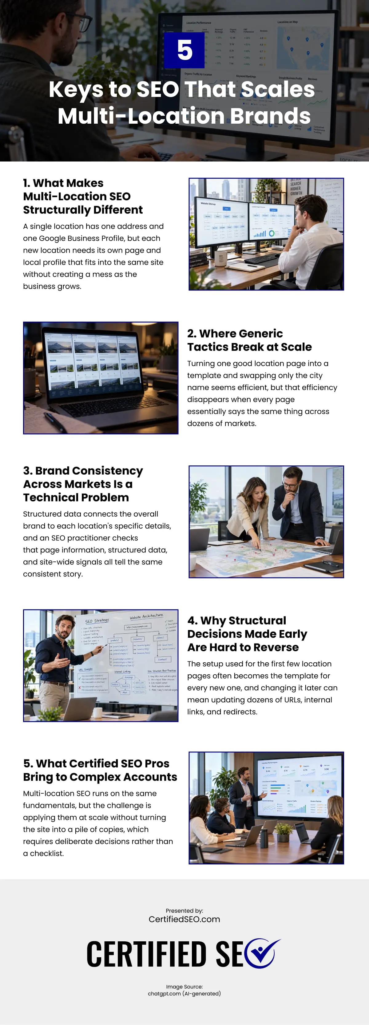 5 Keys to SEO That Scales Multi-Location Brands Infographic