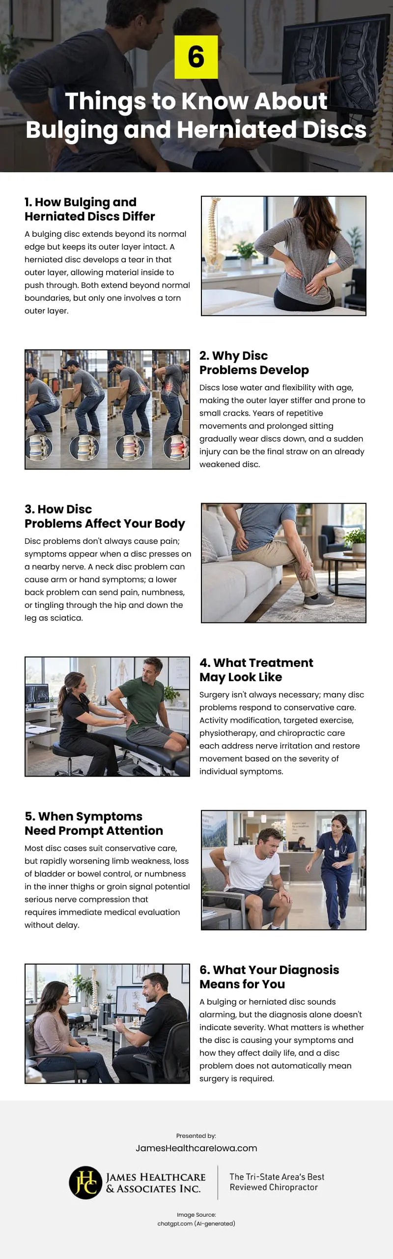 6 Things to Know About Bulging and Herniated Discs Infographic
