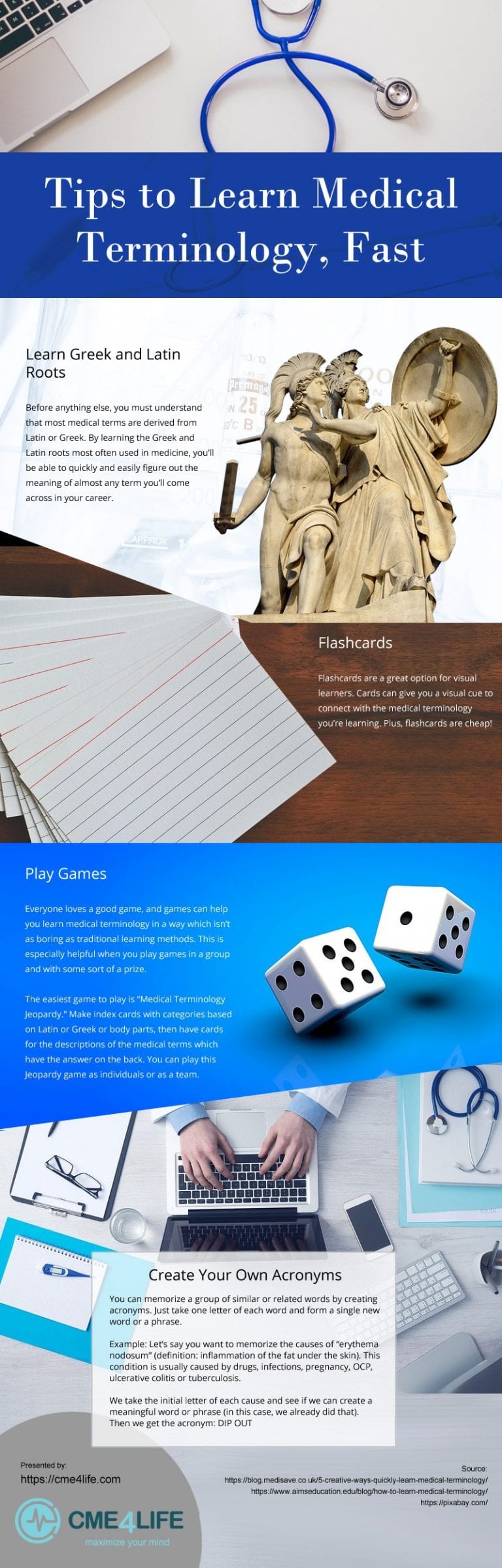 Tips to learn medical terminology fast infographic