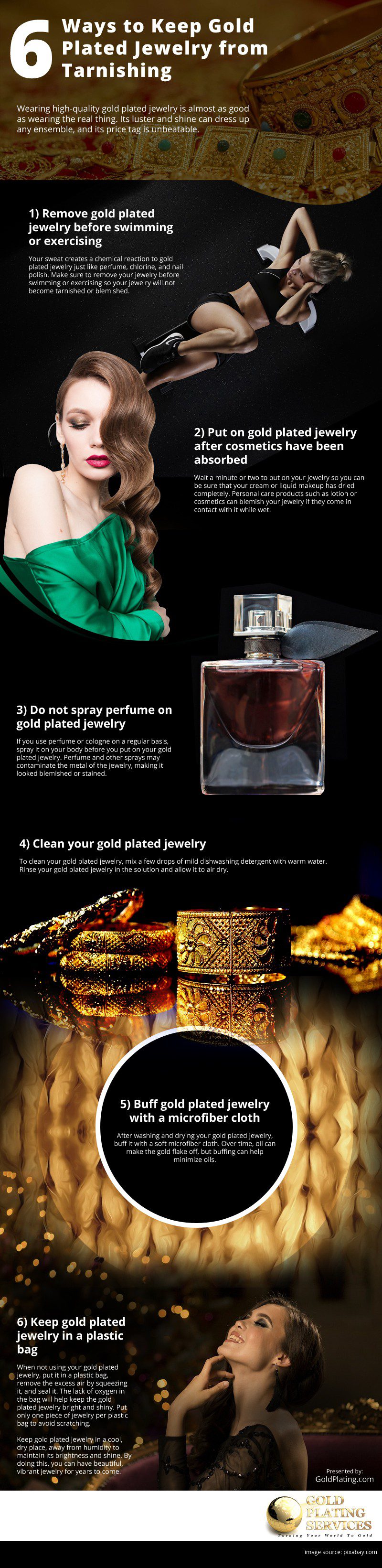6 Ways to Keep Gold Plated Jewelry from Tarnishing Infographic 6 Ways to Keep Gold Plated Jewelry from Tarnishing Infographic