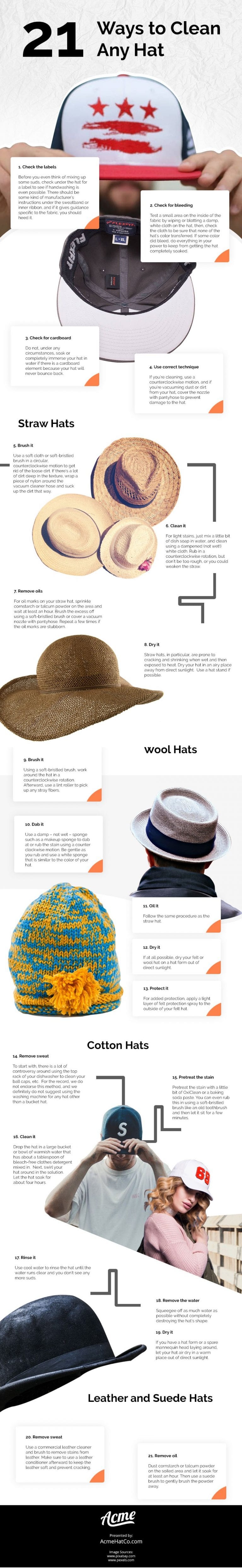 21 Ways to Clean Any Hat Infographic