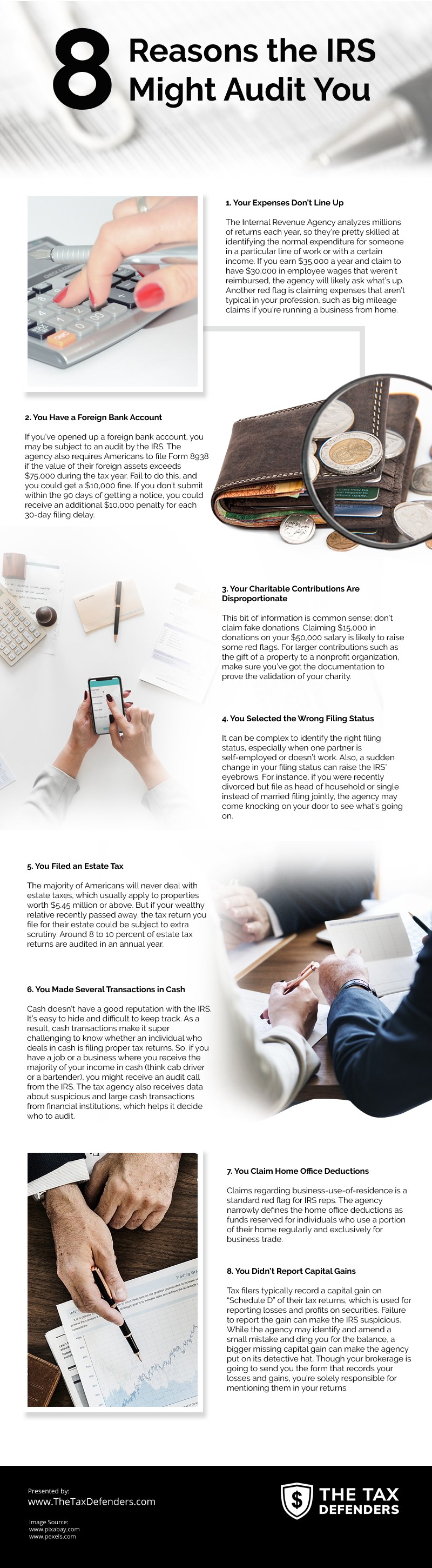 8 Reasons the IRS Might Audit You Infographic