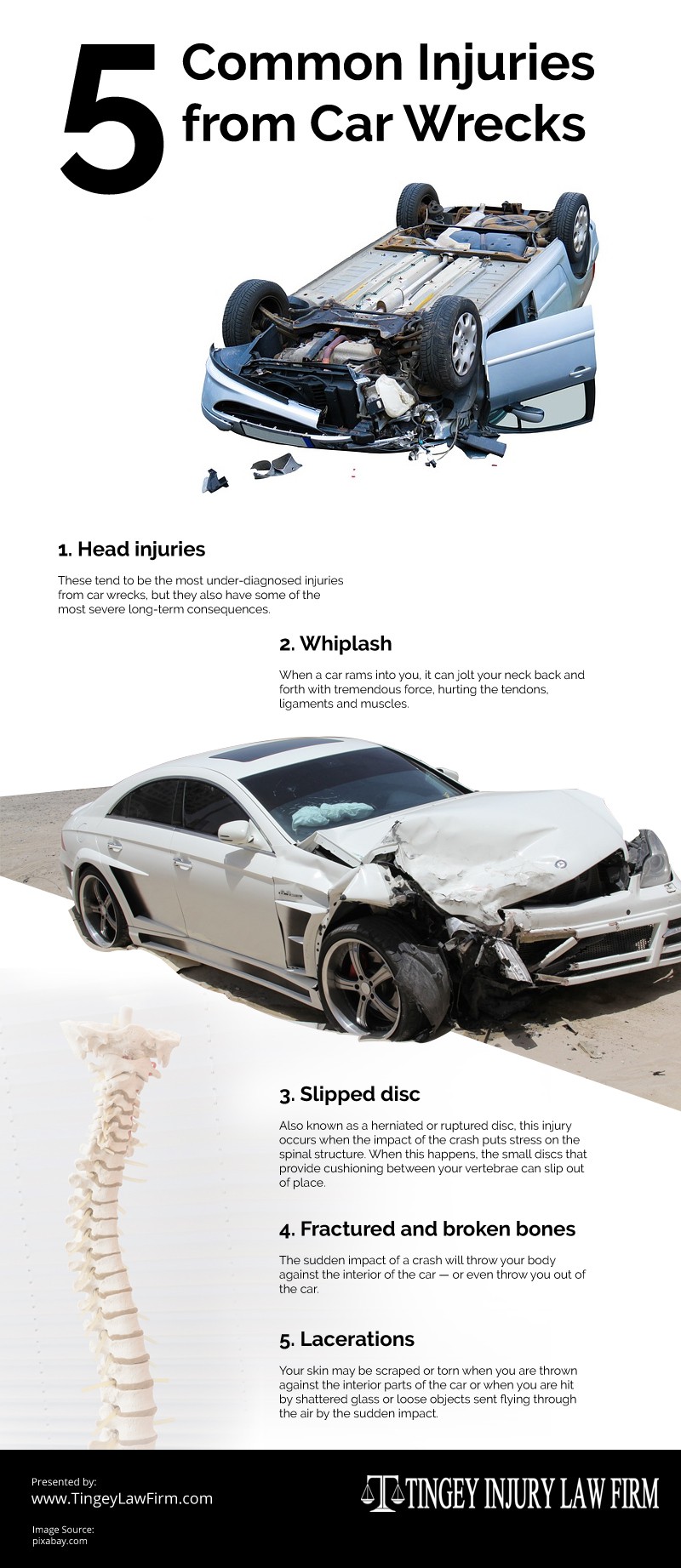 5 Common Injuries from Car Wrecks Infographic