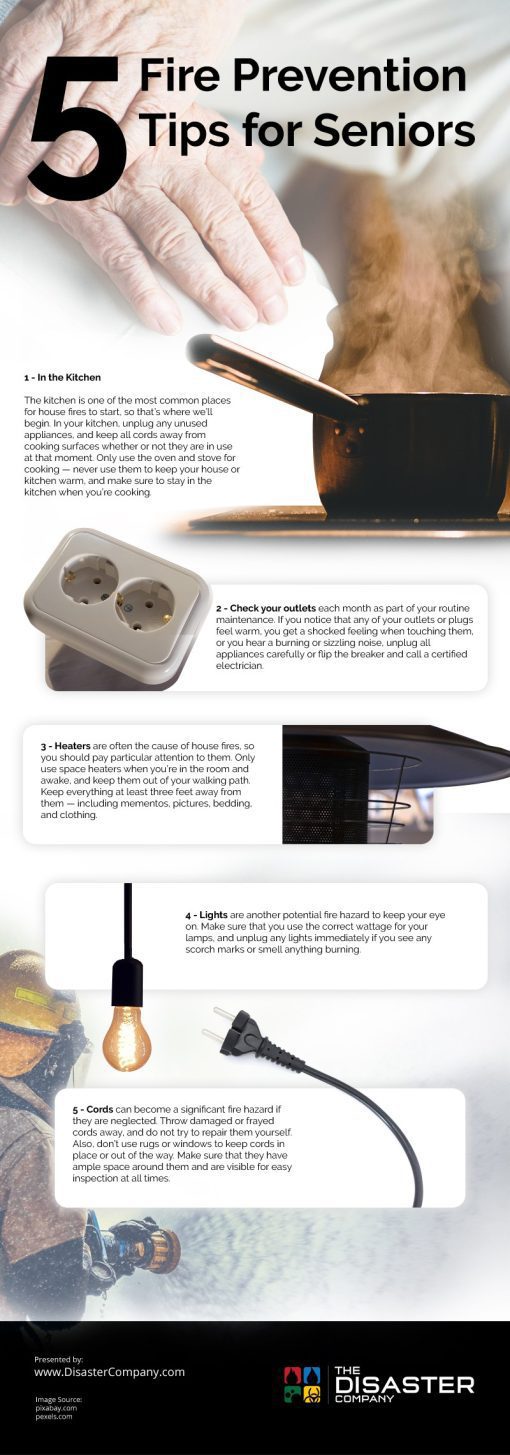 5 Fire Prevention Tips for Seniors Infographic