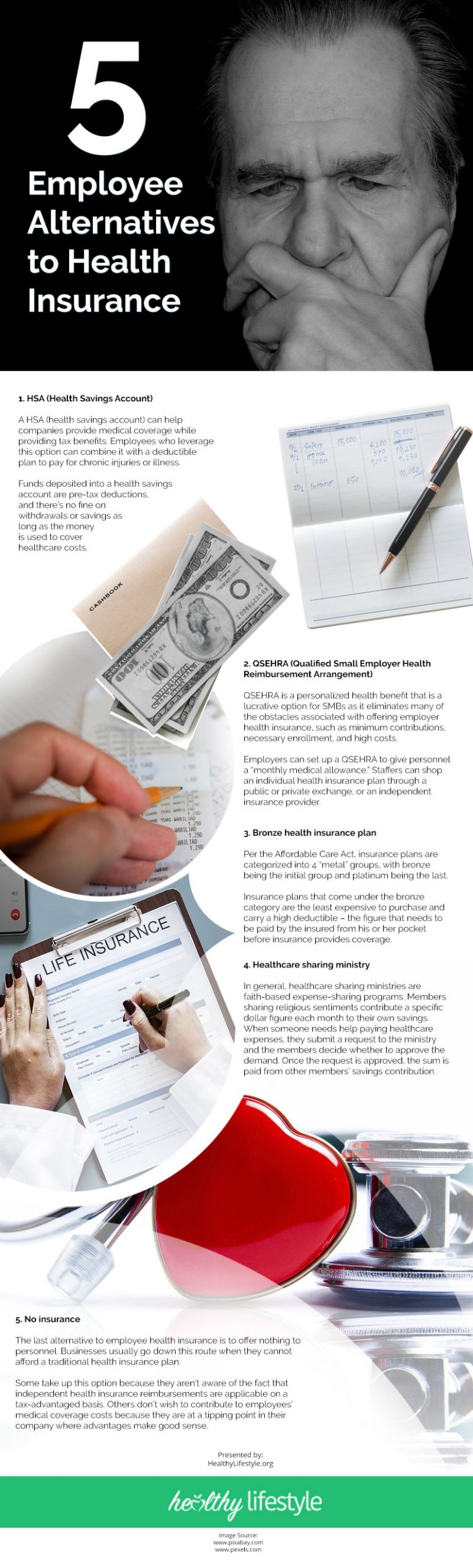 5 Employee Alternatives to Health Insurance Infographic