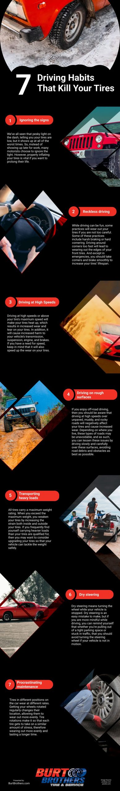 7 Driving Habits That Kill Your Tires Infographic