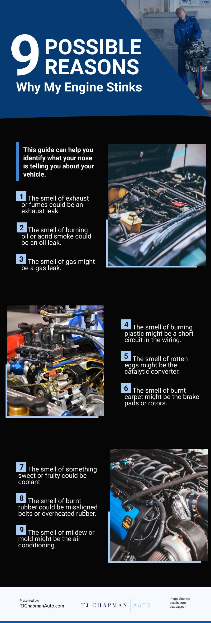 9 Possible Reasons Why My Engine Stinks Infographic