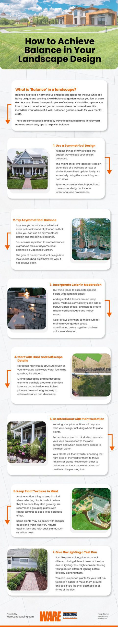 How to Achieve Balance in Your Landscape Design Infographic