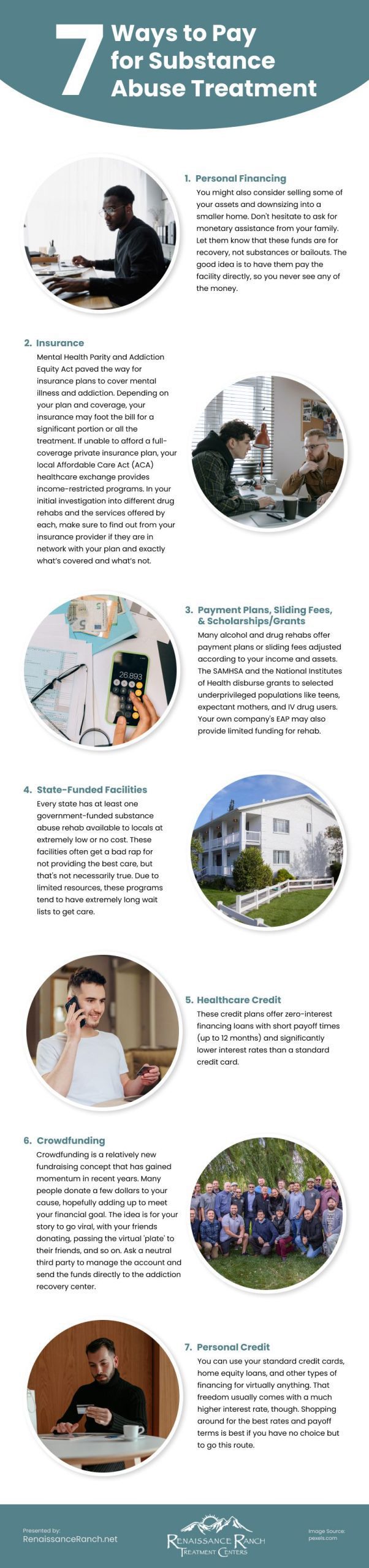7 Ways to Pay for Substance Abuse Treatment Infographic