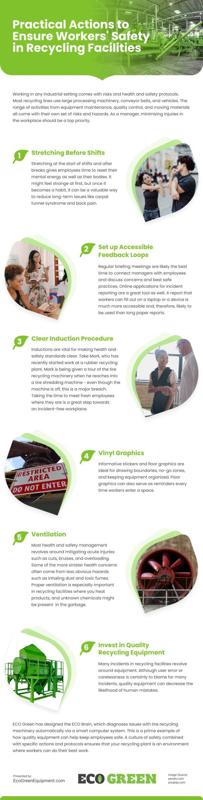 Practical Actions to Ensure Workers' Safety in Recycling Facilities Infographic