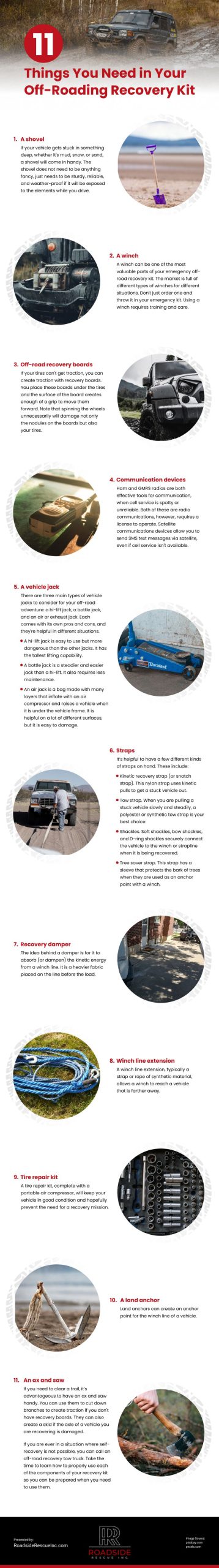 11 Things You Need in Your Off-Roading Recovery Kit Infographic