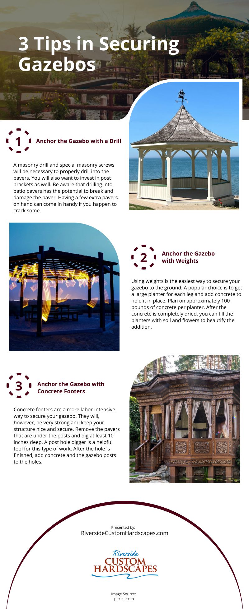 3 Tips in Securing Gazebos Infographic