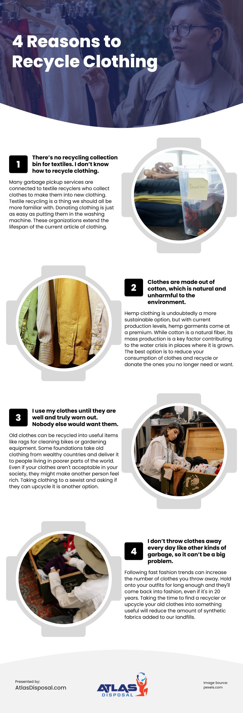 4 Reasons to Recycle Clothing Infographic