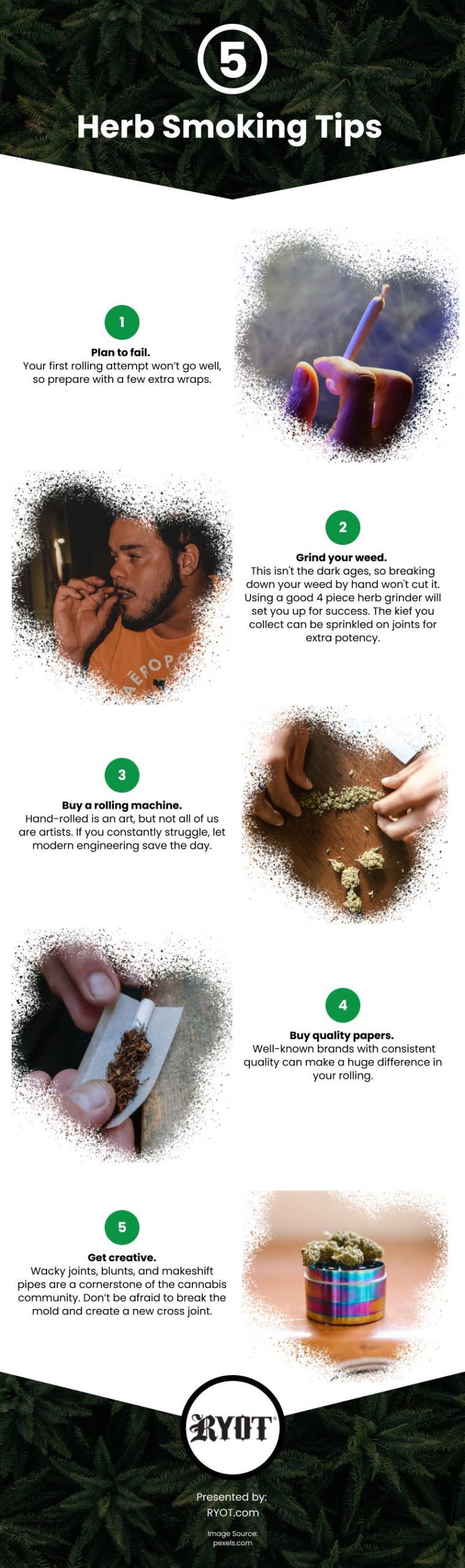5 Herb Smoking Tips Infographic