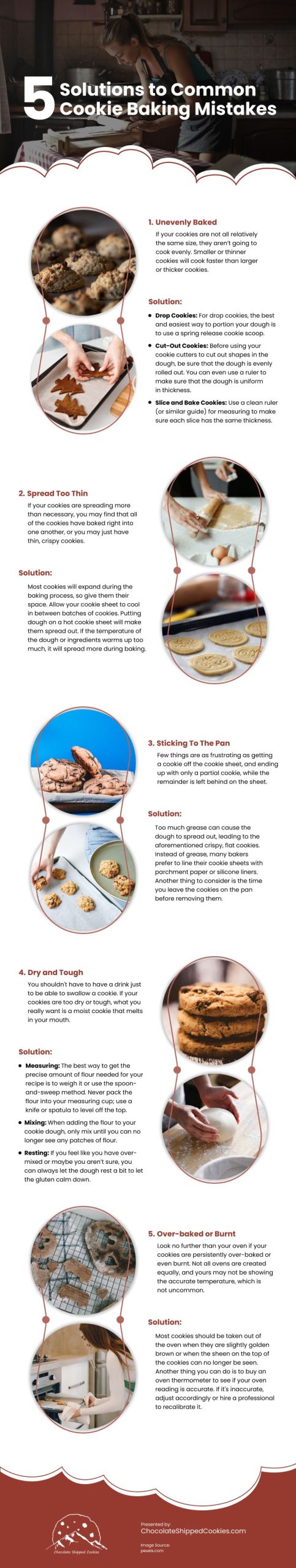 5 Solutions to Common Cookie Baking Mistakes Infographic