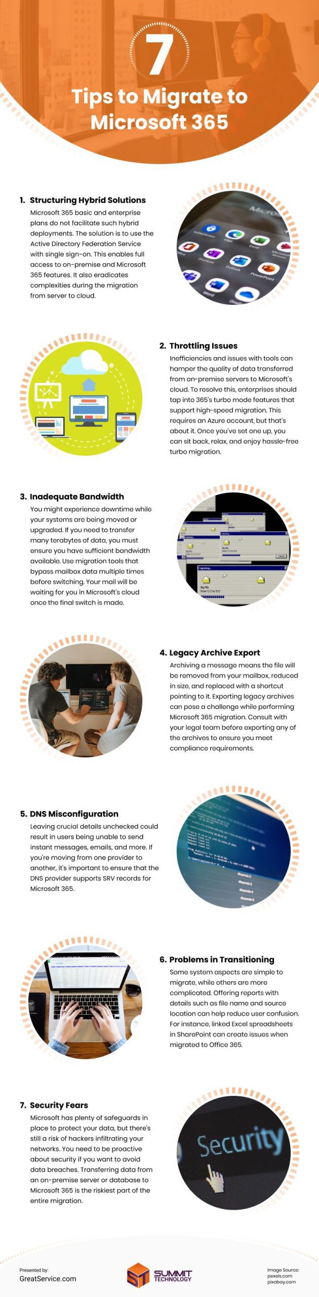 7 Tips to Migrate to Microsoft 365 Infographic